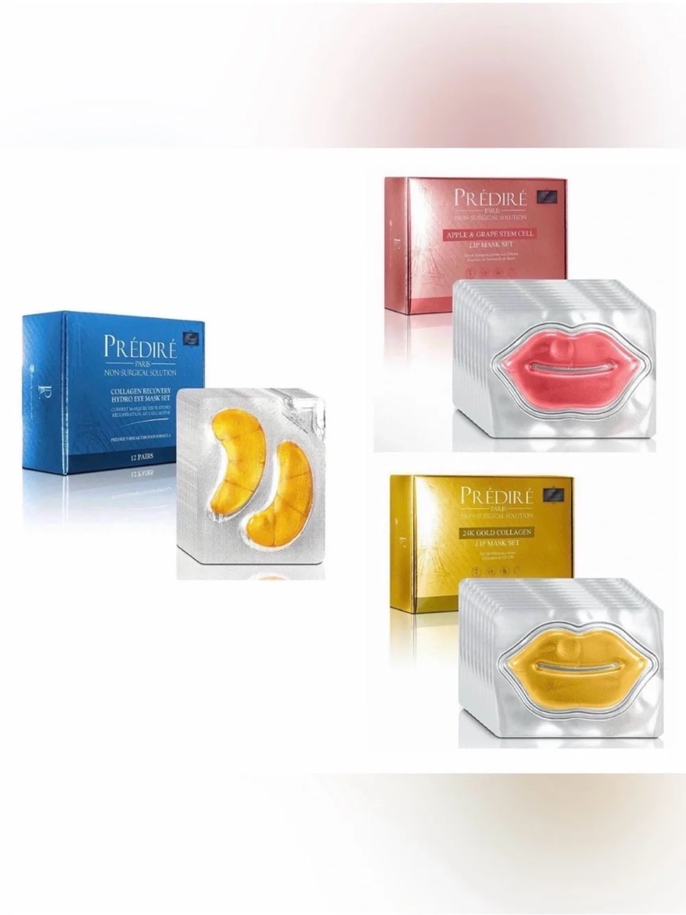 🔥Predire 24K Gold BUNDLE🔥 Lip Mask Set (12) & 2 Eye Mask Sets (20) -Retail $1500